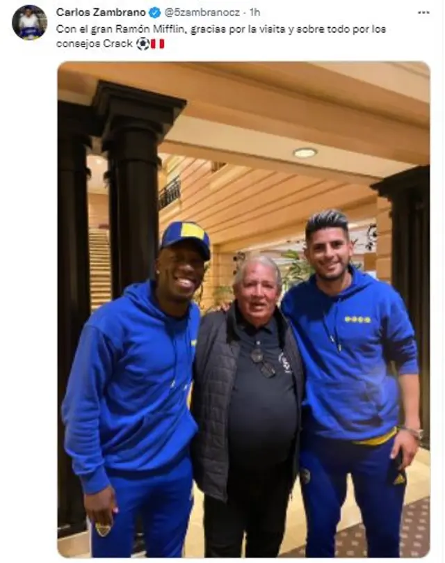 Zambrano y Advíncula junto a Ramón Mifflin   