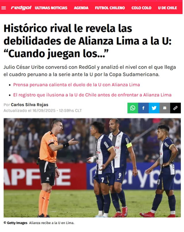Alianza Lima Uribe entrevista 