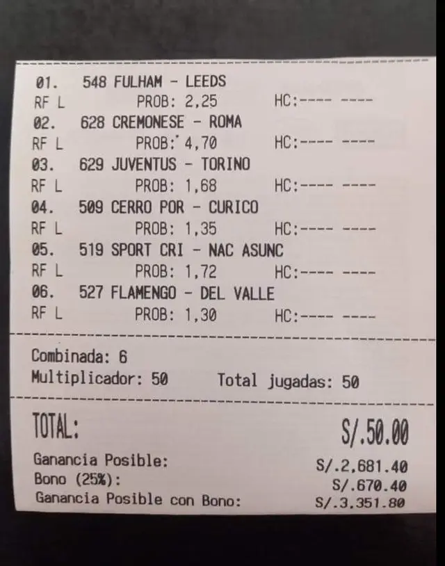 Apostador confió en Cristal y ganó cuantiosa suma.   