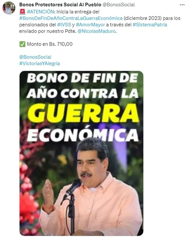 Bono guerra económica
