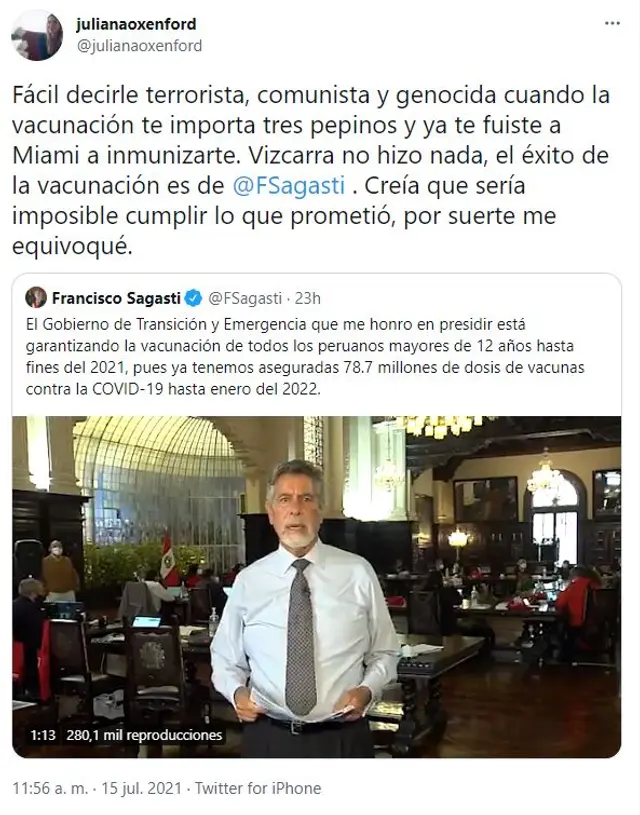 Publicación de Juliana Oxenford   
