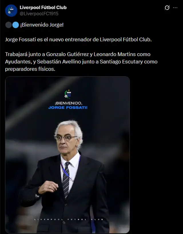 Jorge Fossati fue oficializado por Liverpool