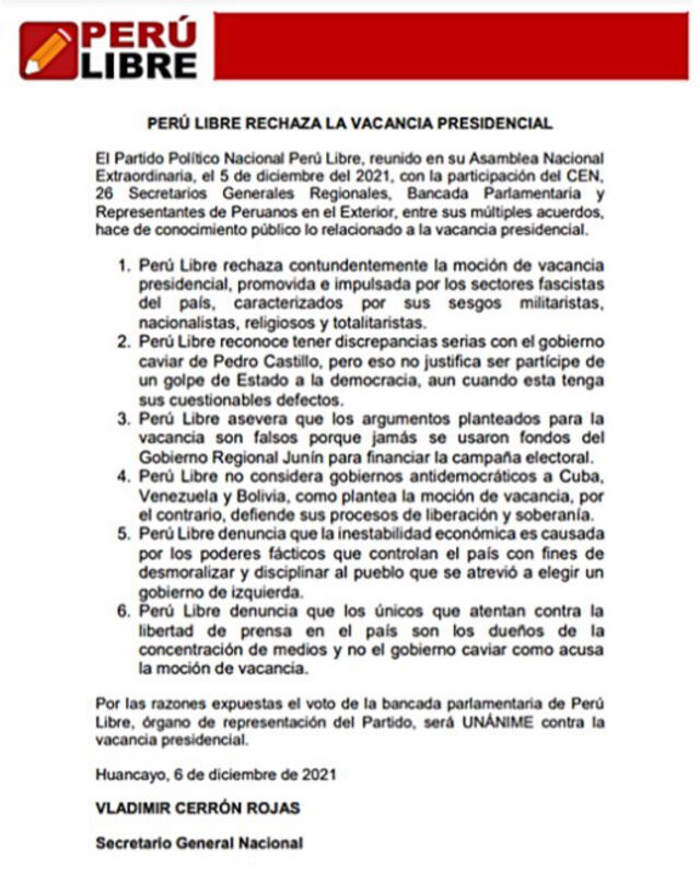 vladimir cerrón, perú libre
