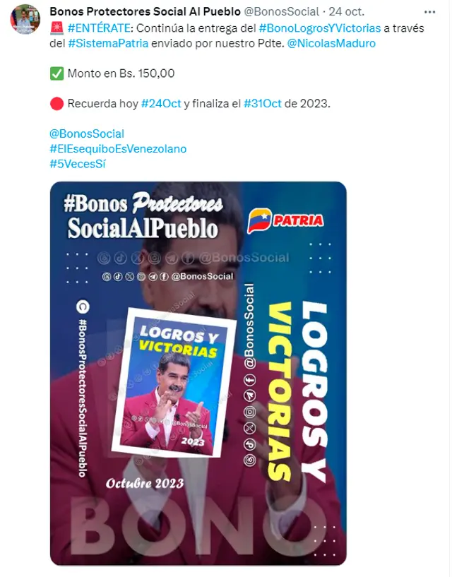 segundo bono especial de octubre  Bono Logros y Victorias