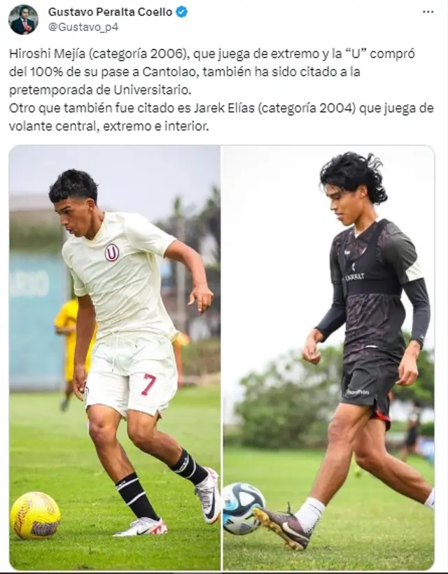 Los dos canteranos que serán parte de la pretemporada de Universitario Los dos canteranos que serán parte de la pretemporada de Universitario