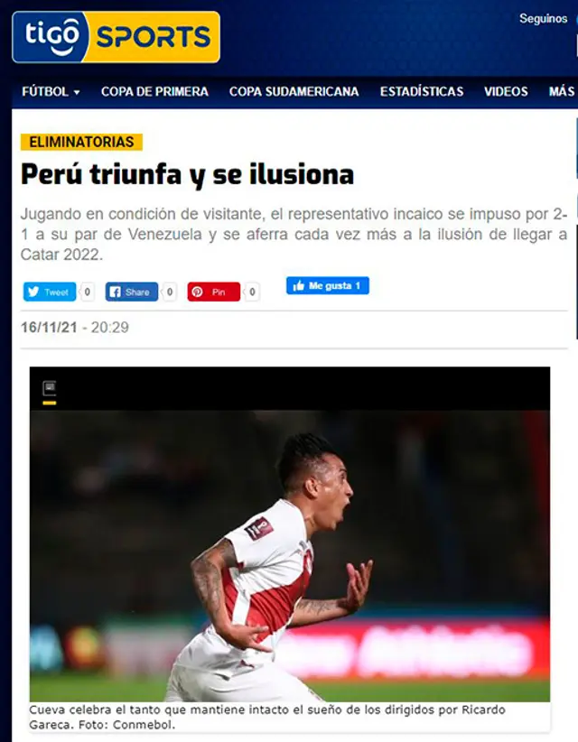 Portada "TiGO Sports" de Paraguay.   
