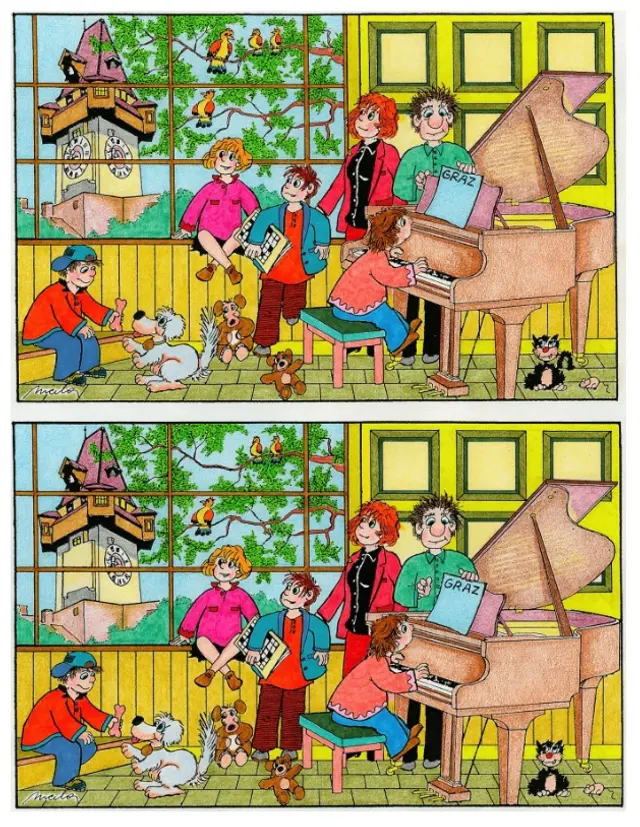 Reto visual: encuentra las 10 diferencias.   