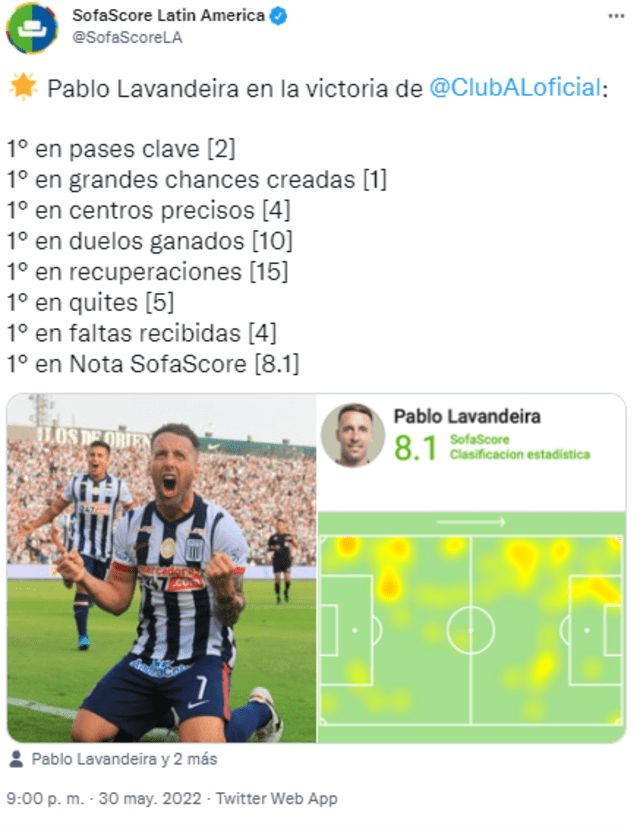Pablo Lavandeira la figura del partido.