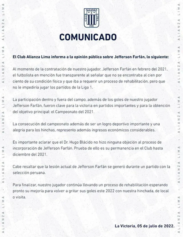 Jefferson Farfán Alianza Lima
