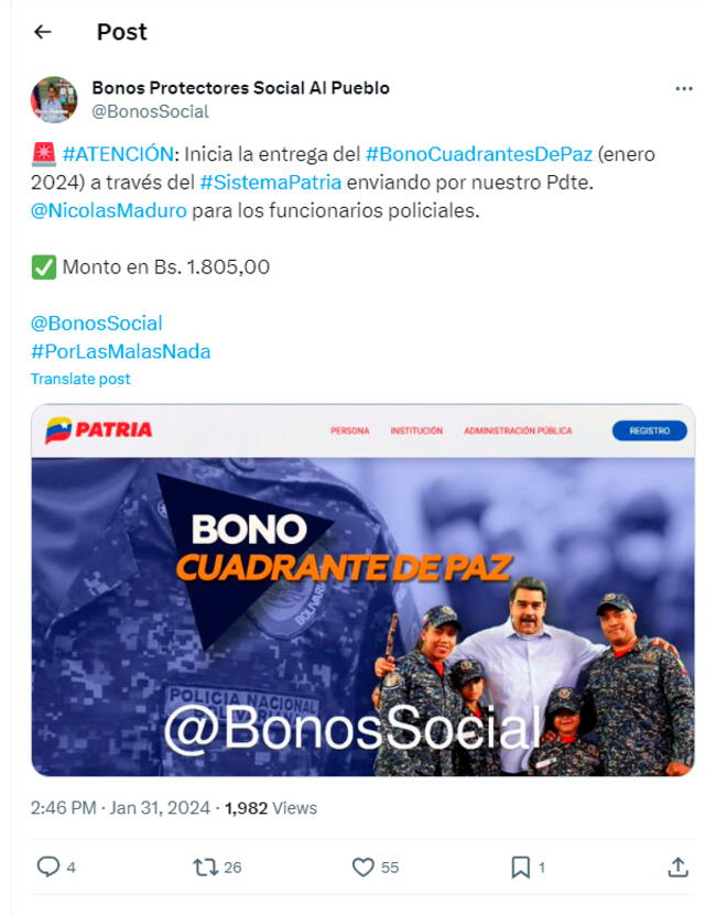 bono cuadrantes de paz