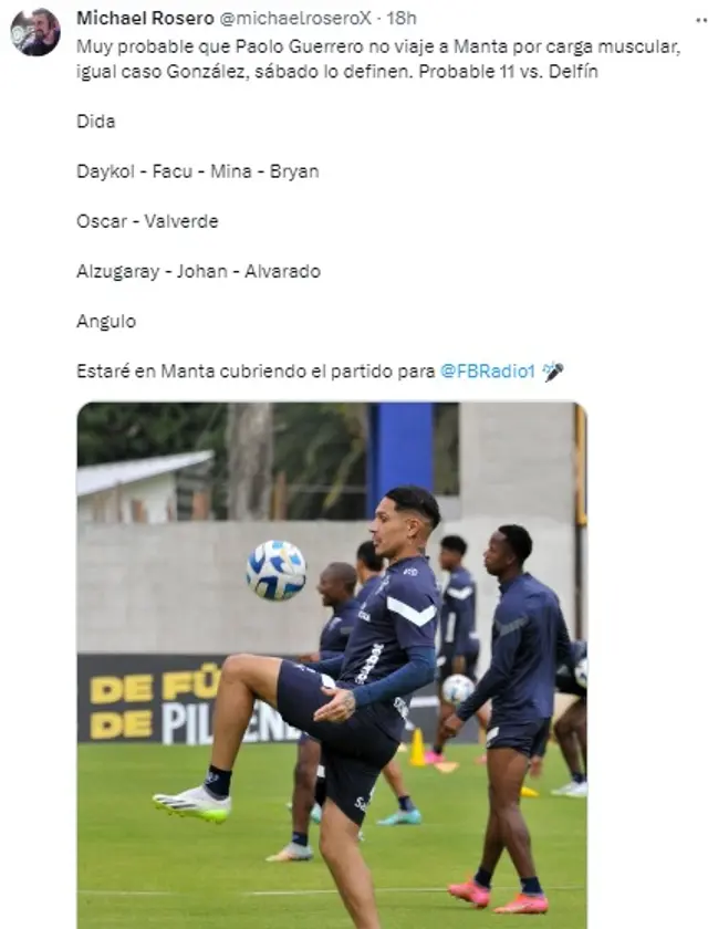 Paolo Guerrero tendría una carga muscular