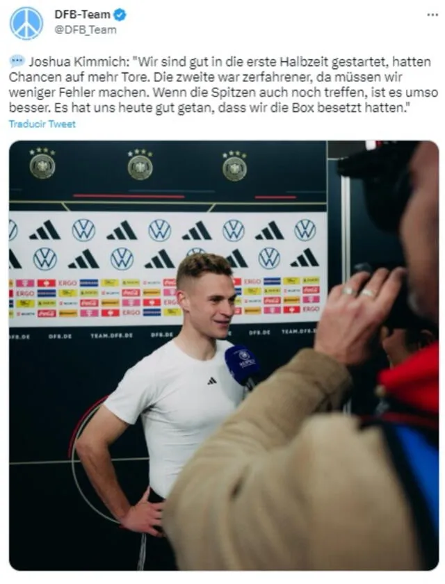 Joshua Kimmich habló de la victoria sobre Perú. Joshua Kimmich habló de la victoria sobre Perú.