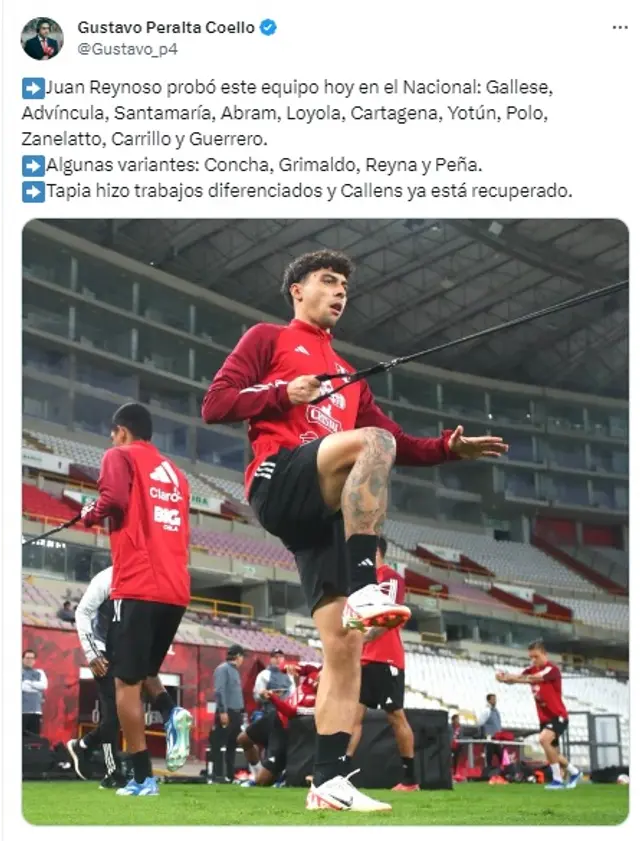 Franco Zanelatto es la novedad en el once de Perú