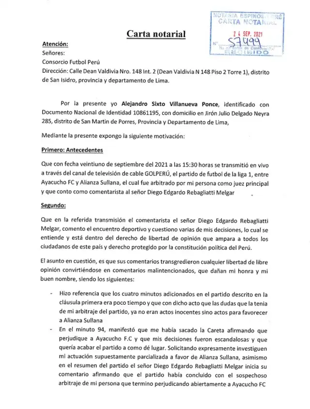 Carta Notarial   