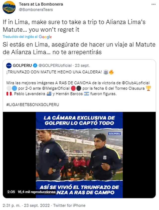 Libro argentino recomienda ir a Matute.
