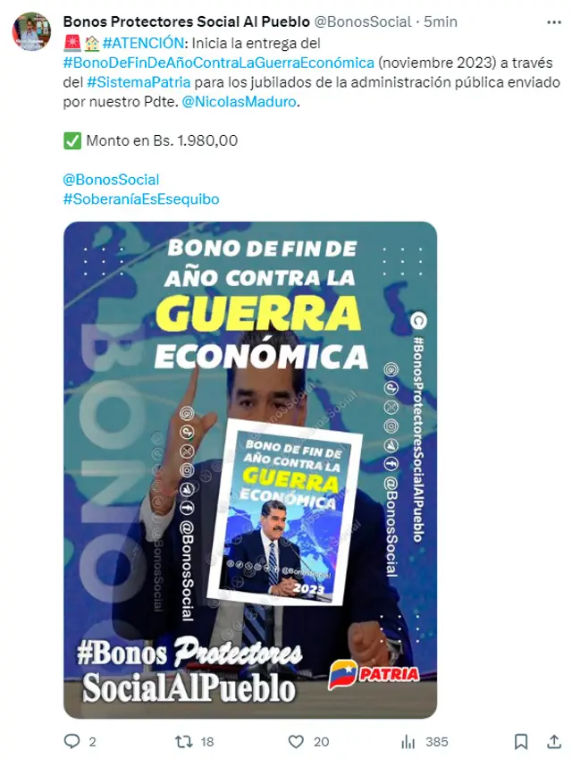 bono 55 dólares