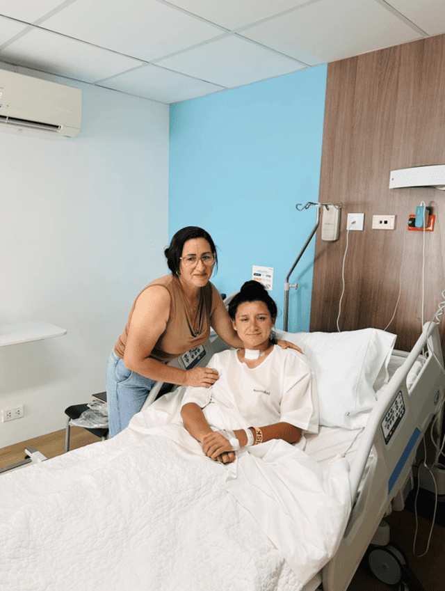 Cindy Novoa tras la operación.