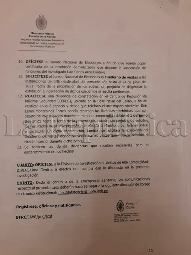 Ministerio Público inicia investigacion por vladiaudios