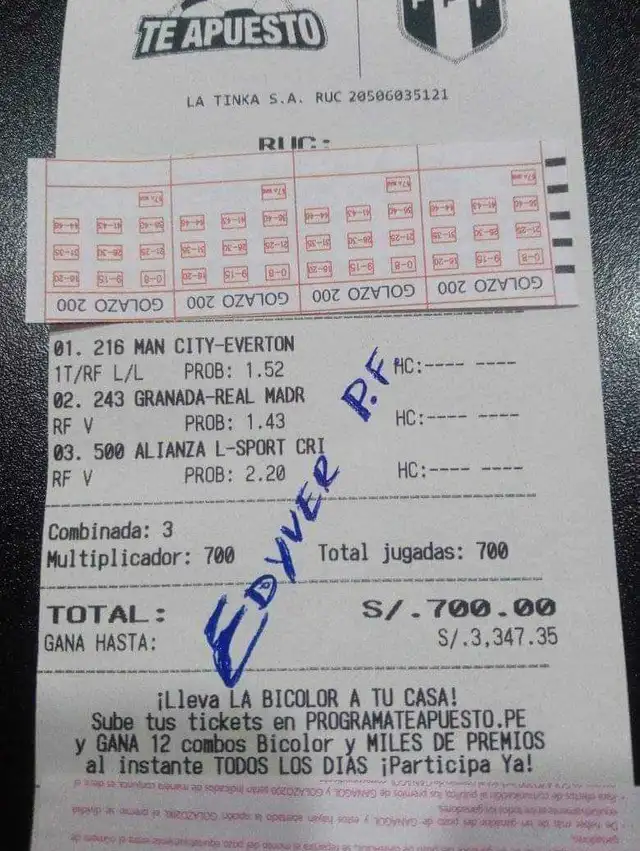 hincha apuesta cristal alianza