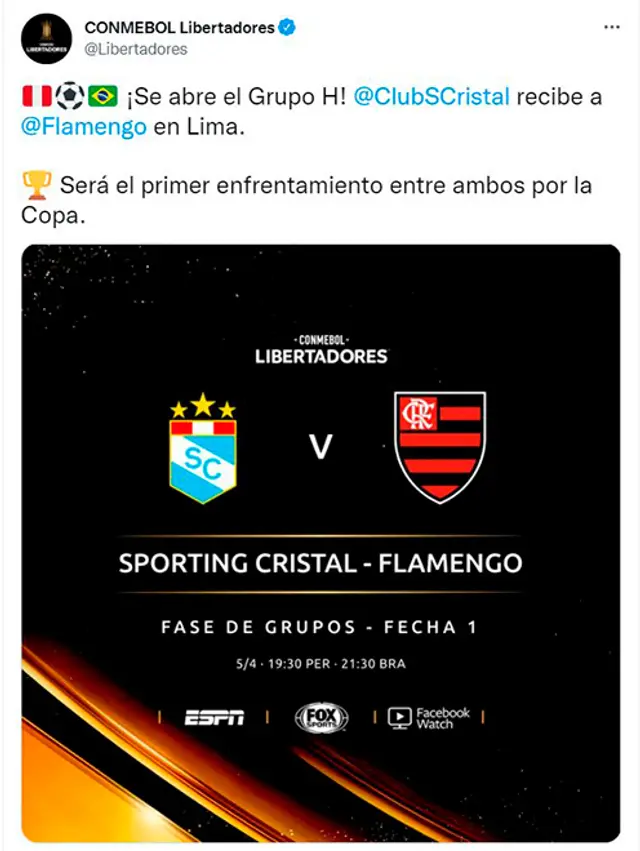 Sporting Cristal vs Flamengo