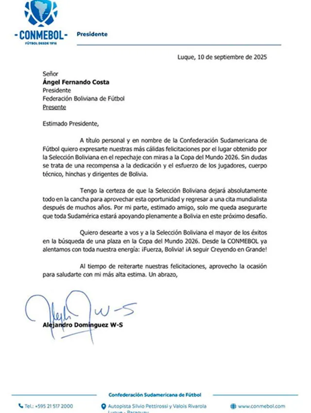 Conmebol, Bolivia