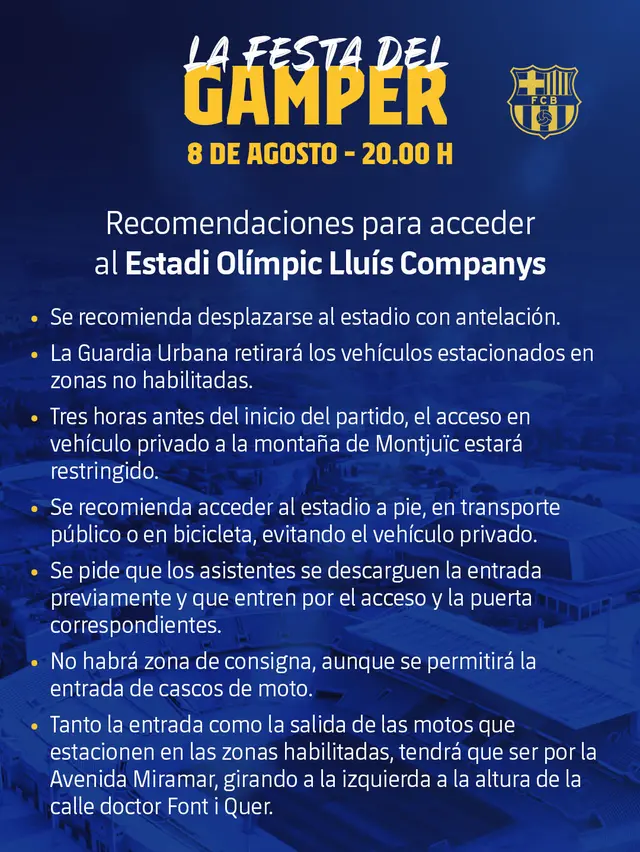 Recomendaciones para el Trofeo Joan Gamper 2023