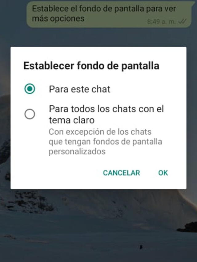 Escoge "Para este chat".   