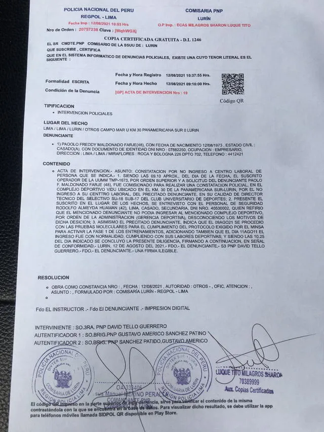 Paolo Maldonado no pudo ingresar a las instalaciones de Universitario   