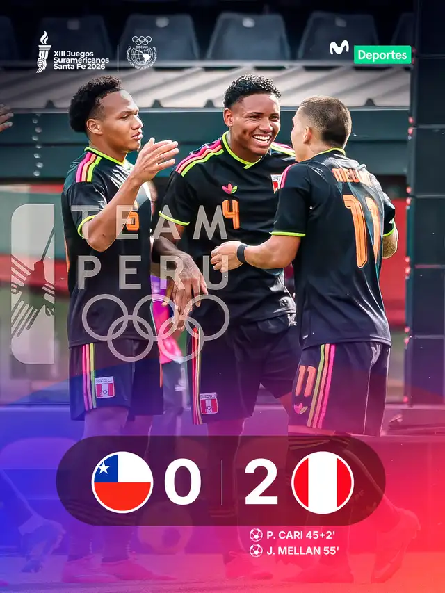 Perú le ganó 2-0 a Chile. Foto: Movistar Deportes Perú le ganó 2-0 a Chile. Foto: Movistar Deportes