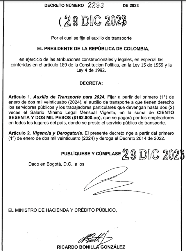 auxilio de transporte 2024