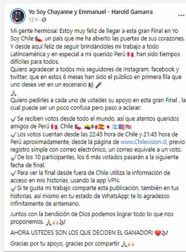 Foto: Harold Gamarra Facebook   