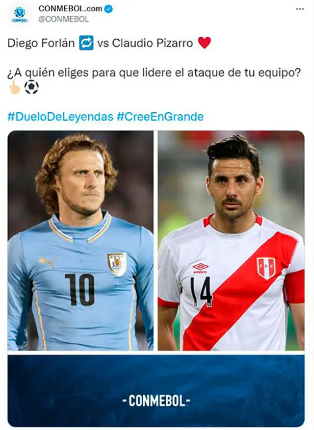 Diego Forlán y Claudio Pizarro