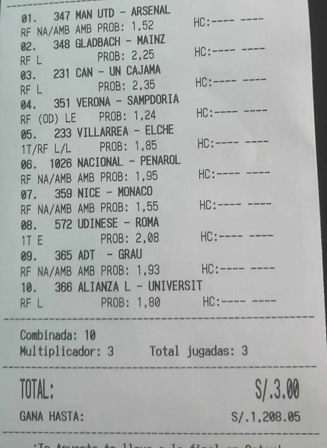 Hincha apuesta a victoria de Alianza Lima
