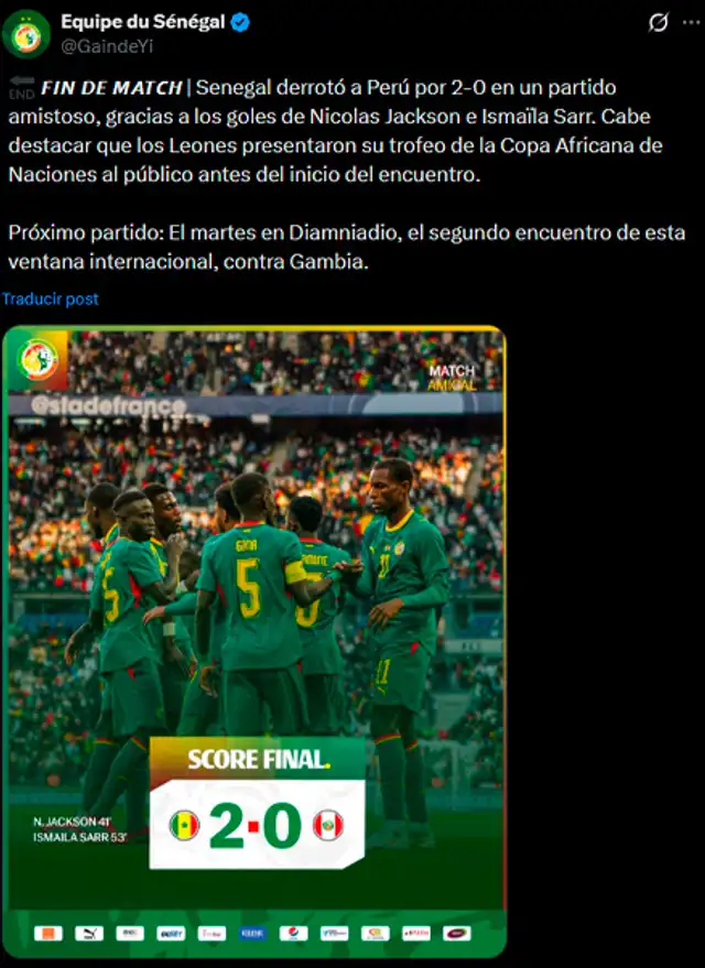 Senegal, Selección Peruana, Perú vs Senegal