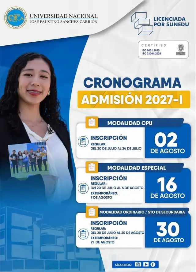 Resultados examen de admisión UNJFSC