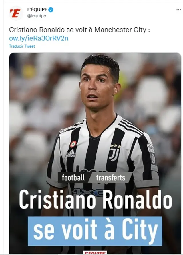 Cristiano Ronaldo se ve en Manchester City. (Foto: Captura de pantalla) Cristiano Ronaldo se ve en Manchester City. (Foto: Captura de pantalla)