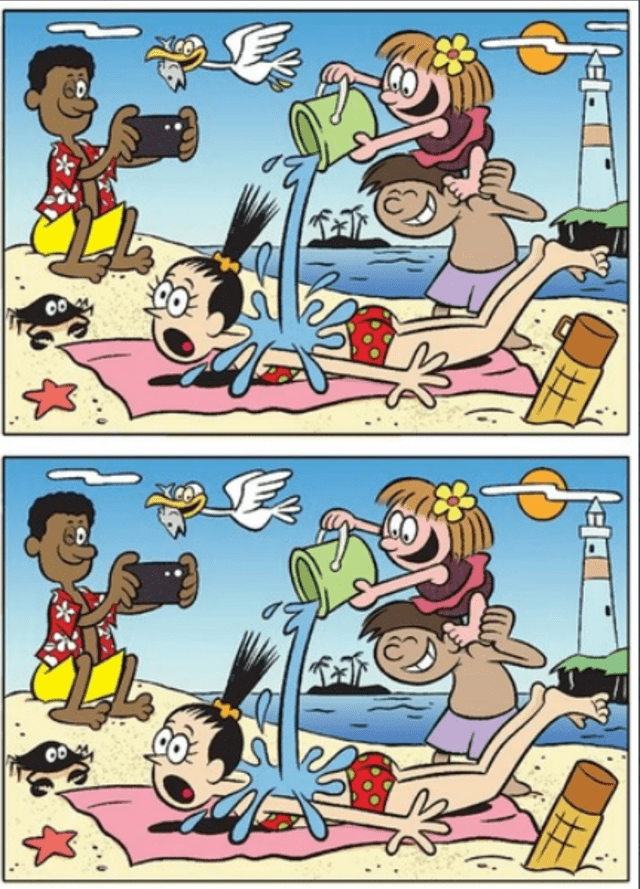  ¡Hora de ejercitar la mente! Tienes 7 segundos para encontrar cada una de las diferencias. | Fuente: Twitter Acertijos y pluzzles.