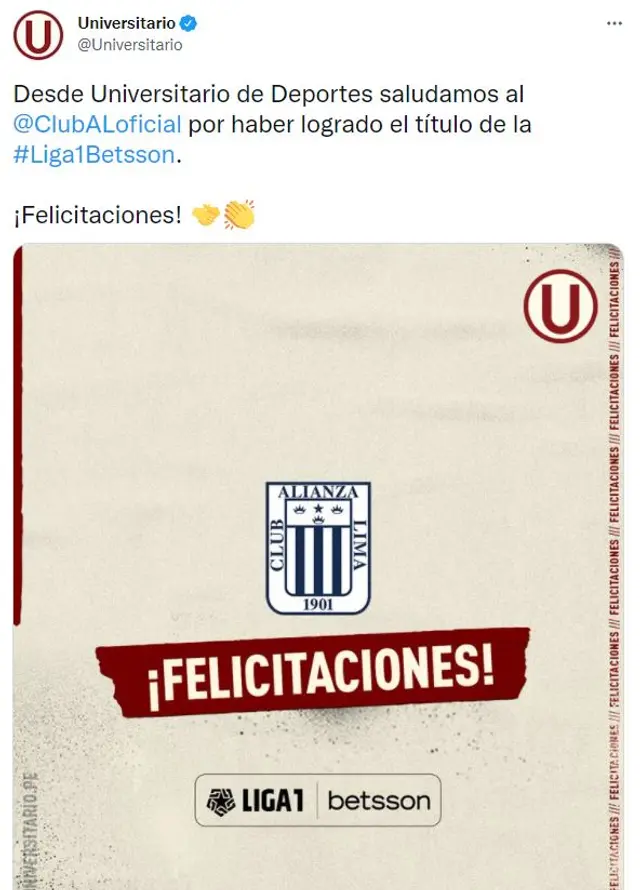 universitario saluda a alianza