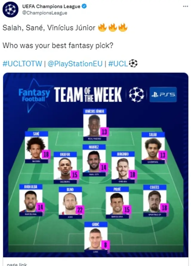 Once ideal de la fecha 3 de la Champions League.