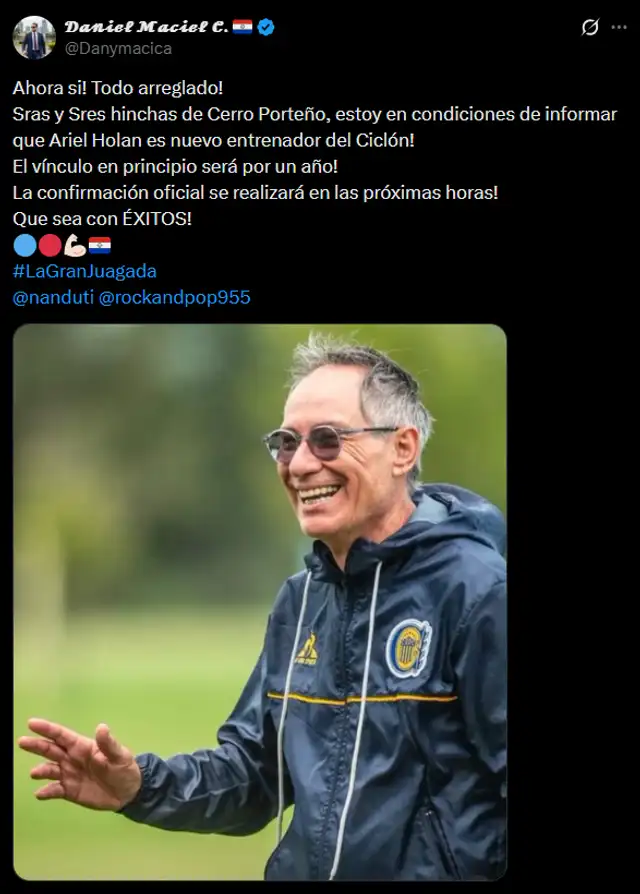 Ariel Holan es nuevo técnico de Cerro Porteño.  