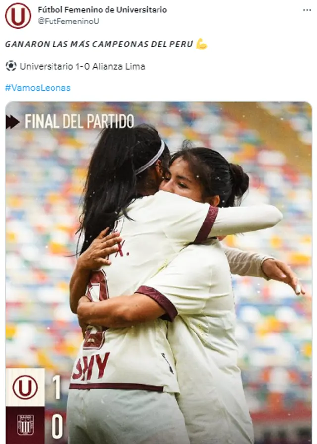 Universitario encendió las redes con picante mensaje tras ganar el clásico.