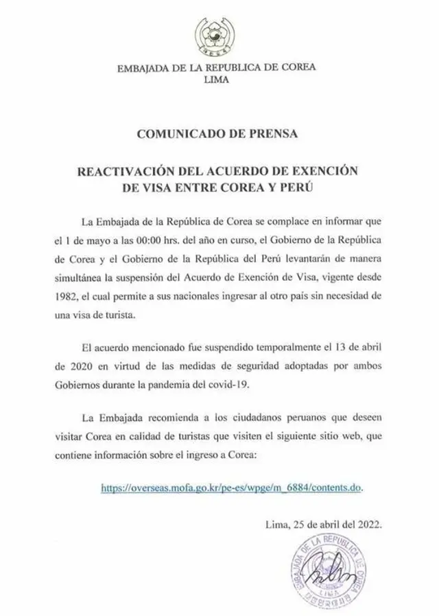 corea del sur visa peruanos turismo