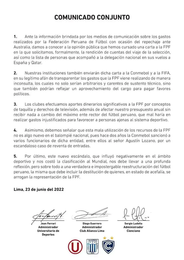 comunicado