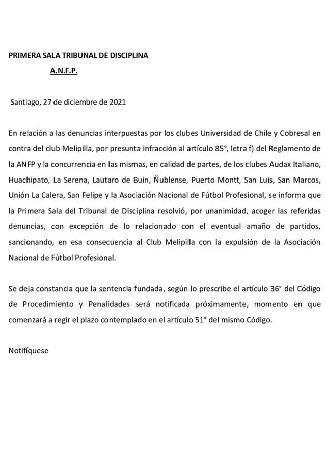 (Foto: Tribunal de Disciplina ANFP)   