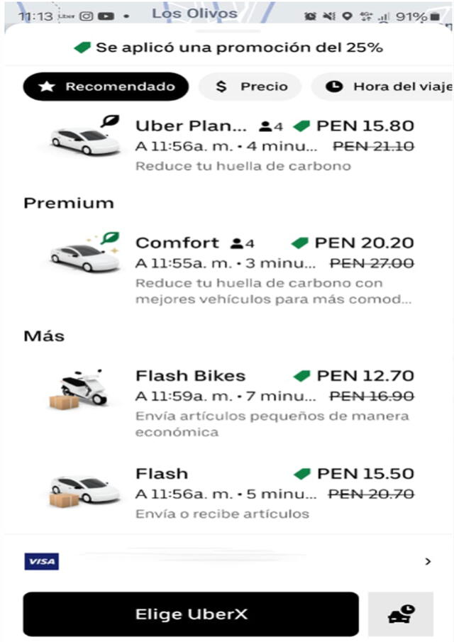 UberTuk solo está disponible en algunos distritos. Foto: captura    
