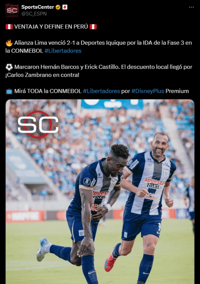 Alianza Lima vs Deportes Iquique, Copa Libertadores