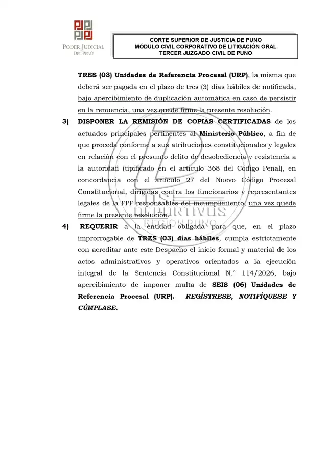 La resolución judicial que ordena el regreso de Binacional a la Liga 1 2027 La resolución judicial que ordena el regreso de Binacional a la Liga 1 2027