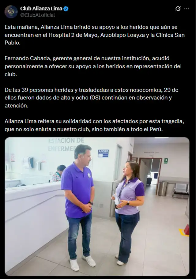 Informó Alianza Lima