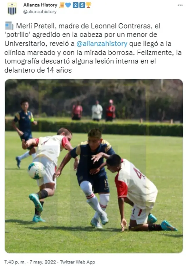 Jugador Leonnel Contreras fue agredido.
