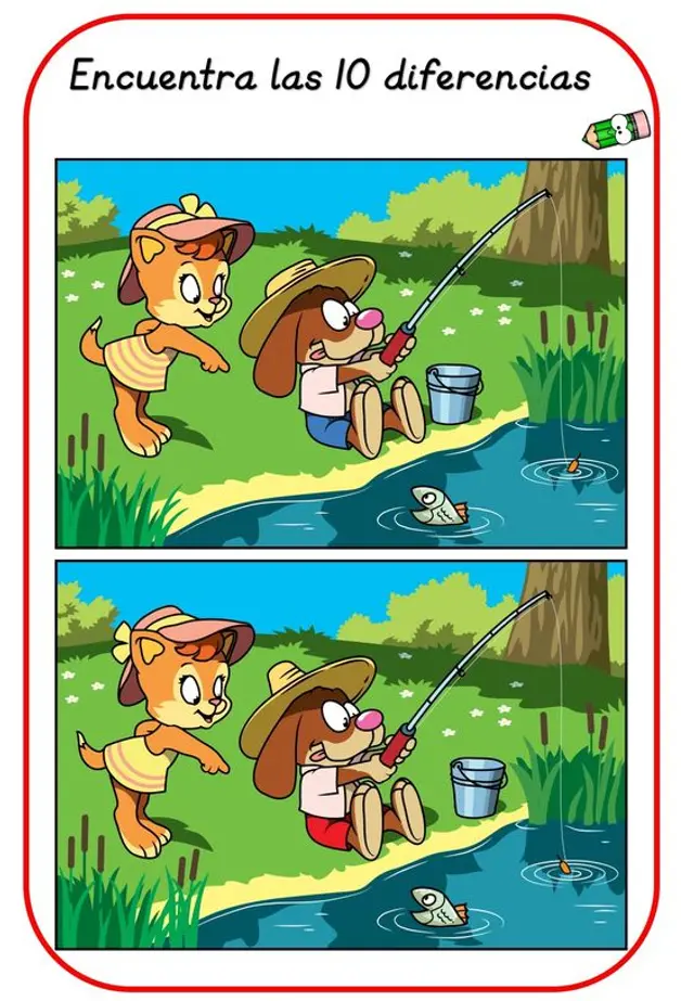 Reto visual, detecta las 10 diferencias en la imagen.